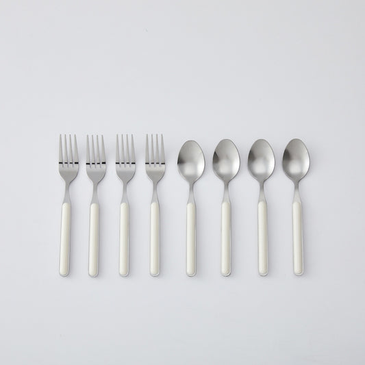 Ivory Dessert Spoon & Fork Set – 8Piece