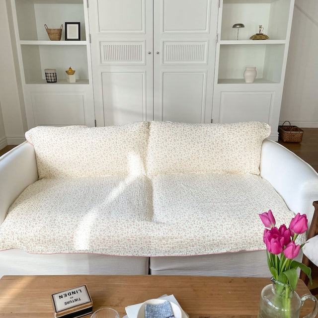 Small Floral Check 4-Layer Gauze Blanket