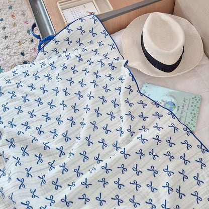 Ribbon Line Reversible 4-Layer Gauze Blanket