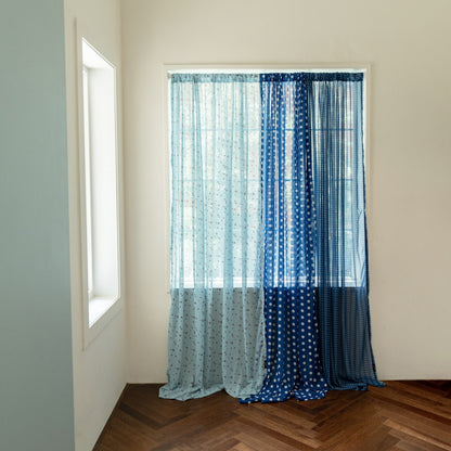 Retro Patchwork Chiffon Door Curtain