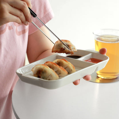 Odette Ceramic Divided Side Plate Set (2-Piece)