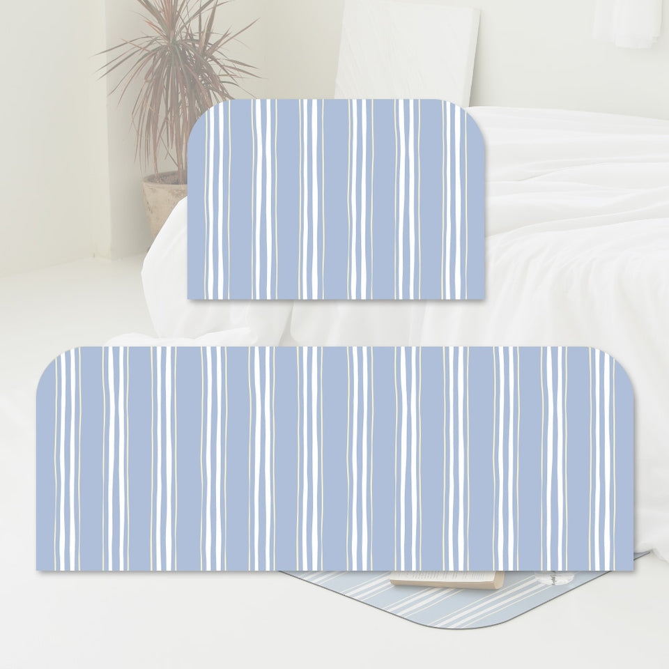 Washable Stripe Diatomite Shape Bath Mat