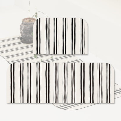 Washable Stripe Diatomite Shape Bath Mat