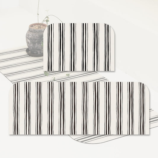 Washable Stripe Diatomite Shape Bath Mat