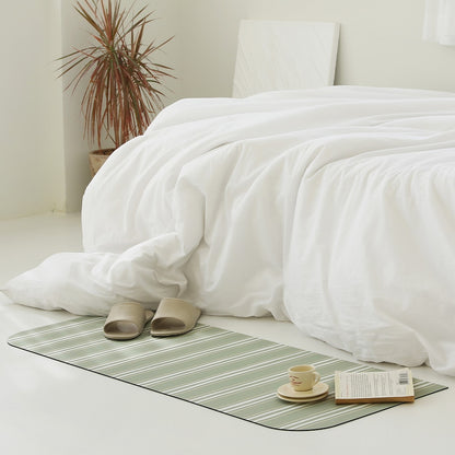 Washable Stripe Diatomite Shape Bath Mat