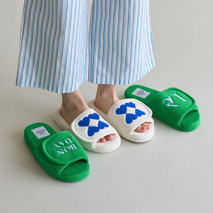 BWTZ Terry Velcro Memory Foam House Slippers