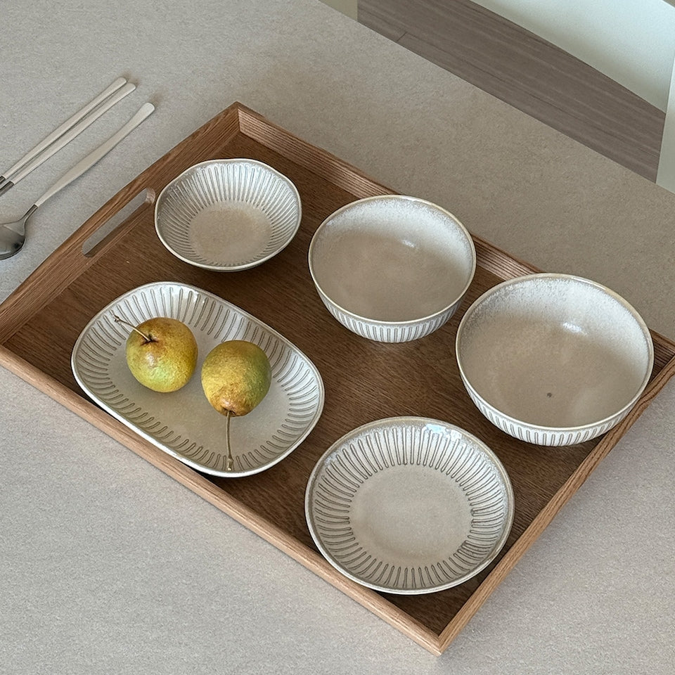 Linen Beige Dinnerware Set for 1 (5-Piece)