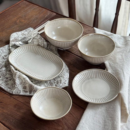 Linen Beige Dinnerware Set for 1 (5-Piece)