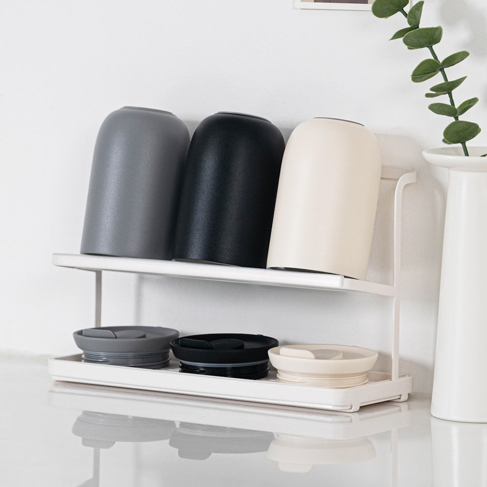 Cup & Mug Drying Rack with Drain Tray