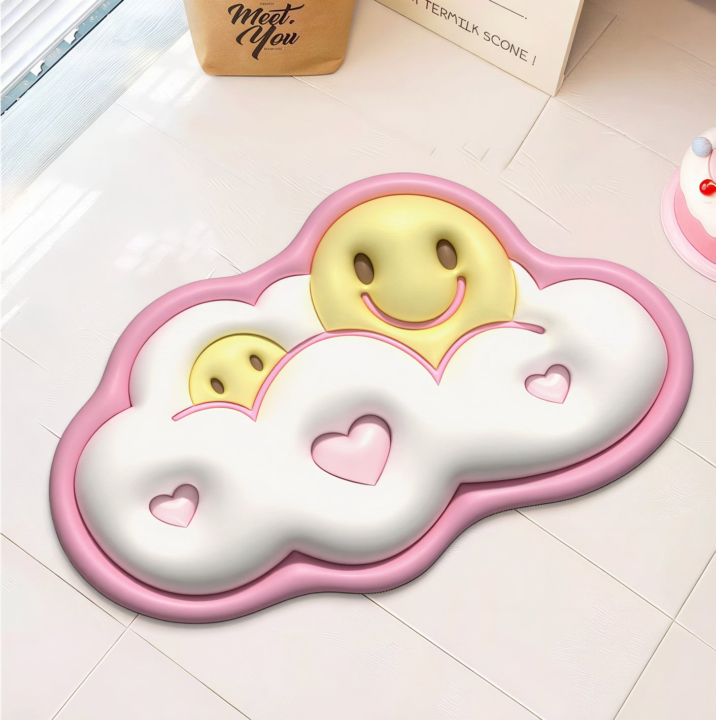 3D Face Pop Quick-Dry Bath Mat