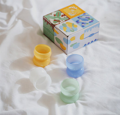 Newtige Milk Glass Soju & Sake Cup Set (4-Piece)