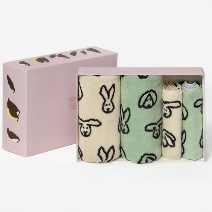 Warmgrey Tail Face & Hand Towel Gift Set (4-Piece)