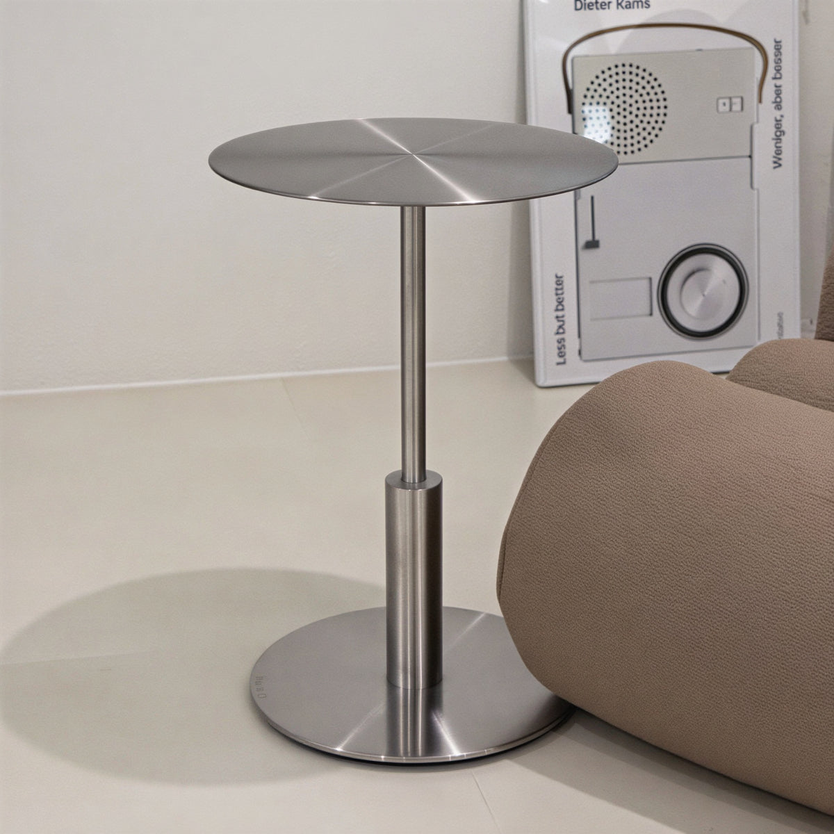 Stainless Pedestal Side Table