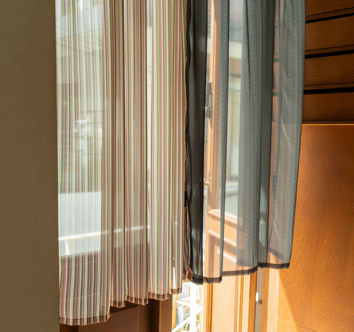 Retro Patchwork Chiffon Door Curtain