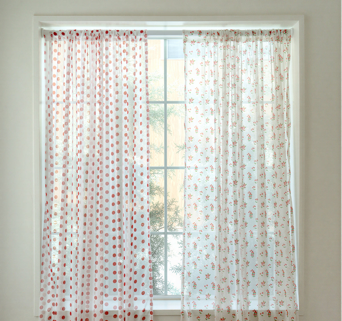 Retro Patchwork Chiffon Door Curtain