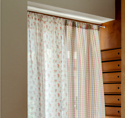 Retro Patchwork Chiffon Door Curtain