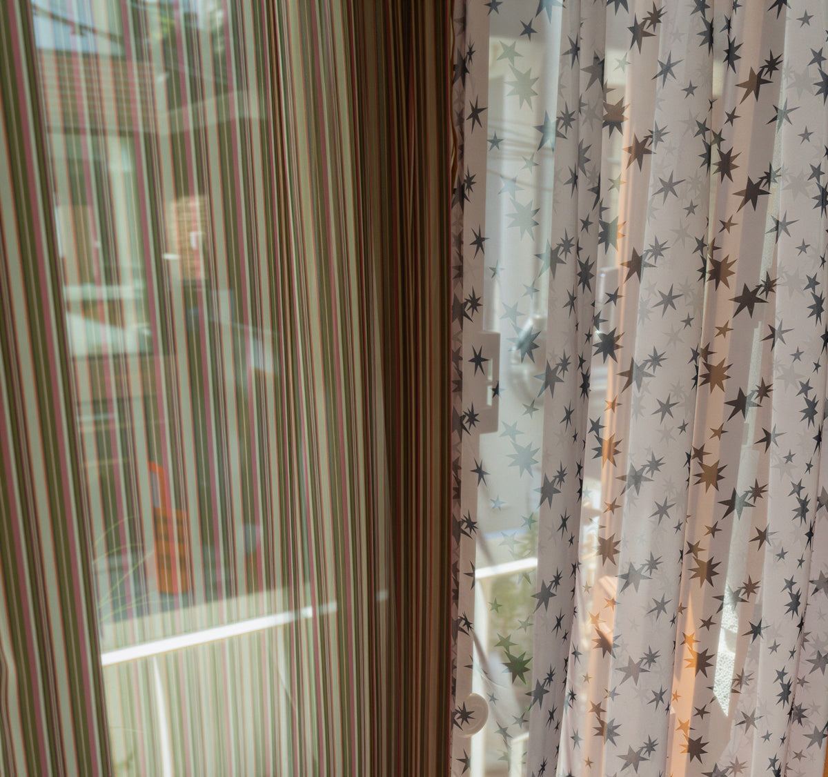 Retro Patchwork Chiffon Door Curtain