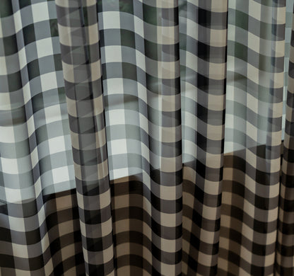 Retro Patchwork Chiffon Door Curtain