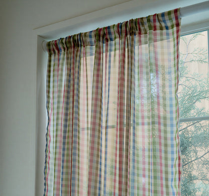 Retro Patchwork Chiffon Door Curtain