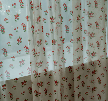 Retro Patchwork Chiffon Door Curtain