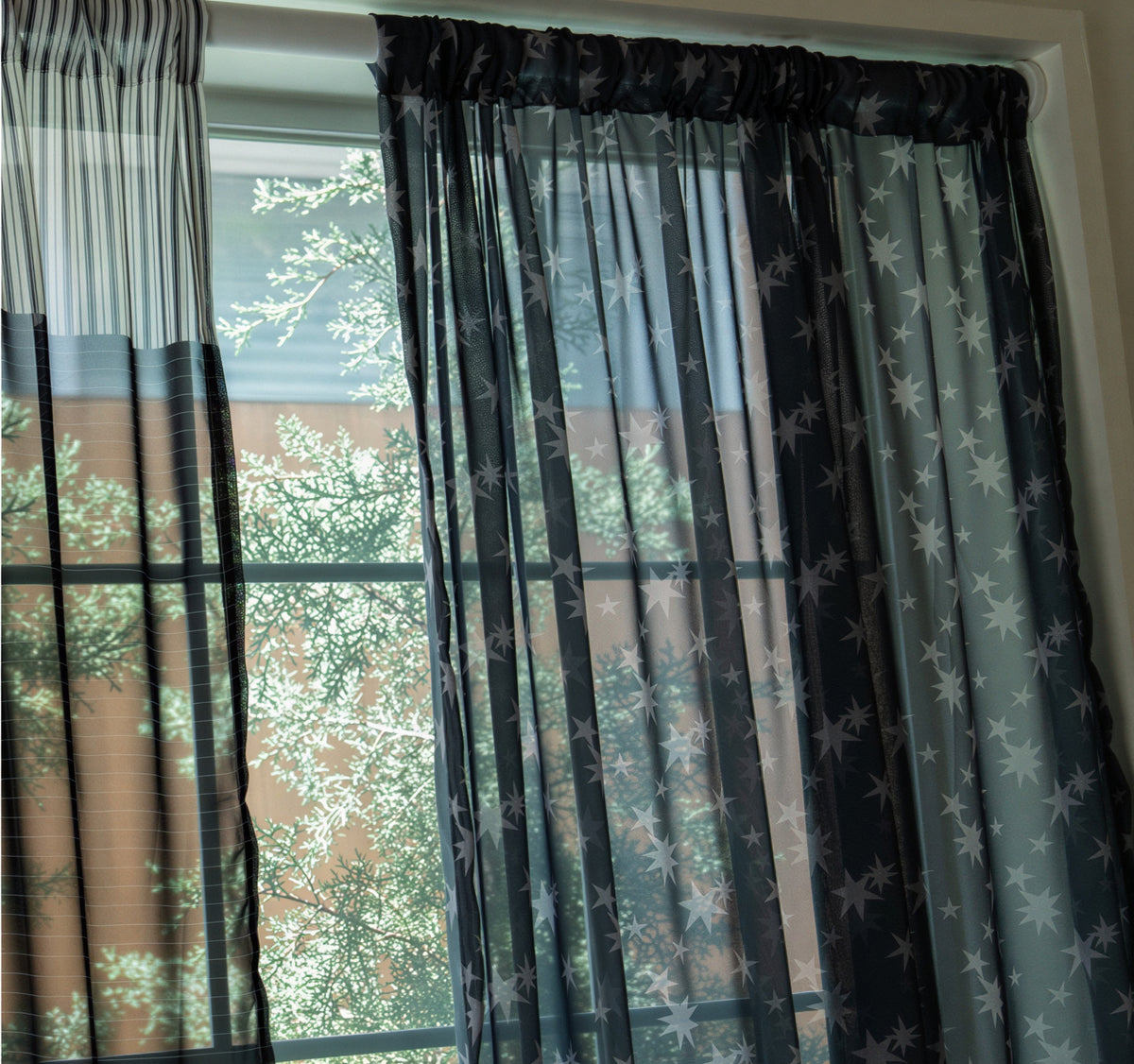 Retro Patchwork Chiffon Door Curtain