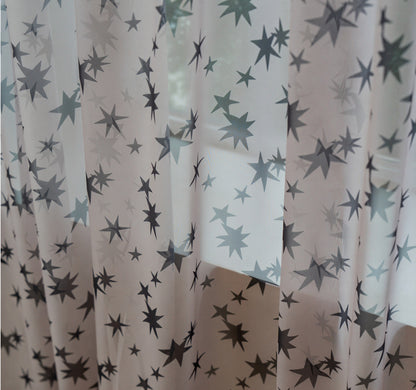 Retro Patchwork Chiffon Door Curtain
