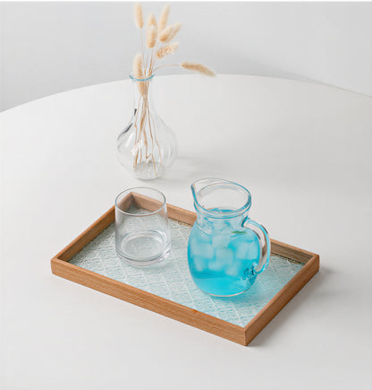 Walnut Wood Glass Tray