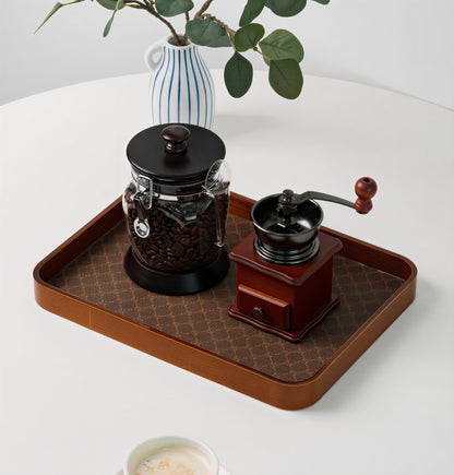 Walnut Wood Glass Tray