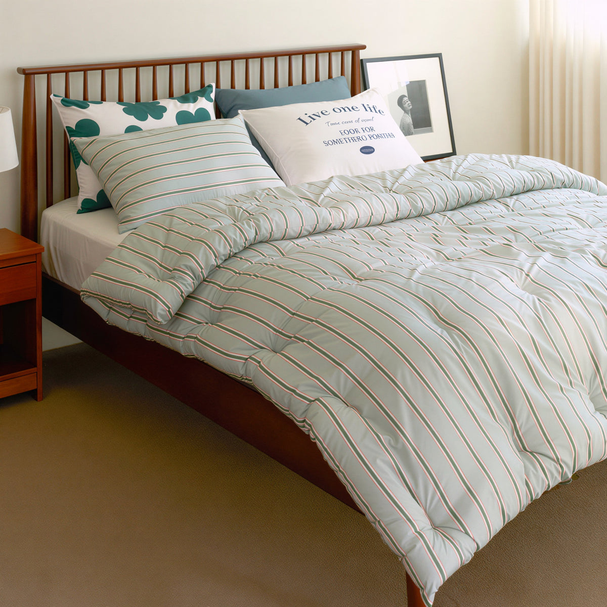 Self-Warming Stripe Comforter Set