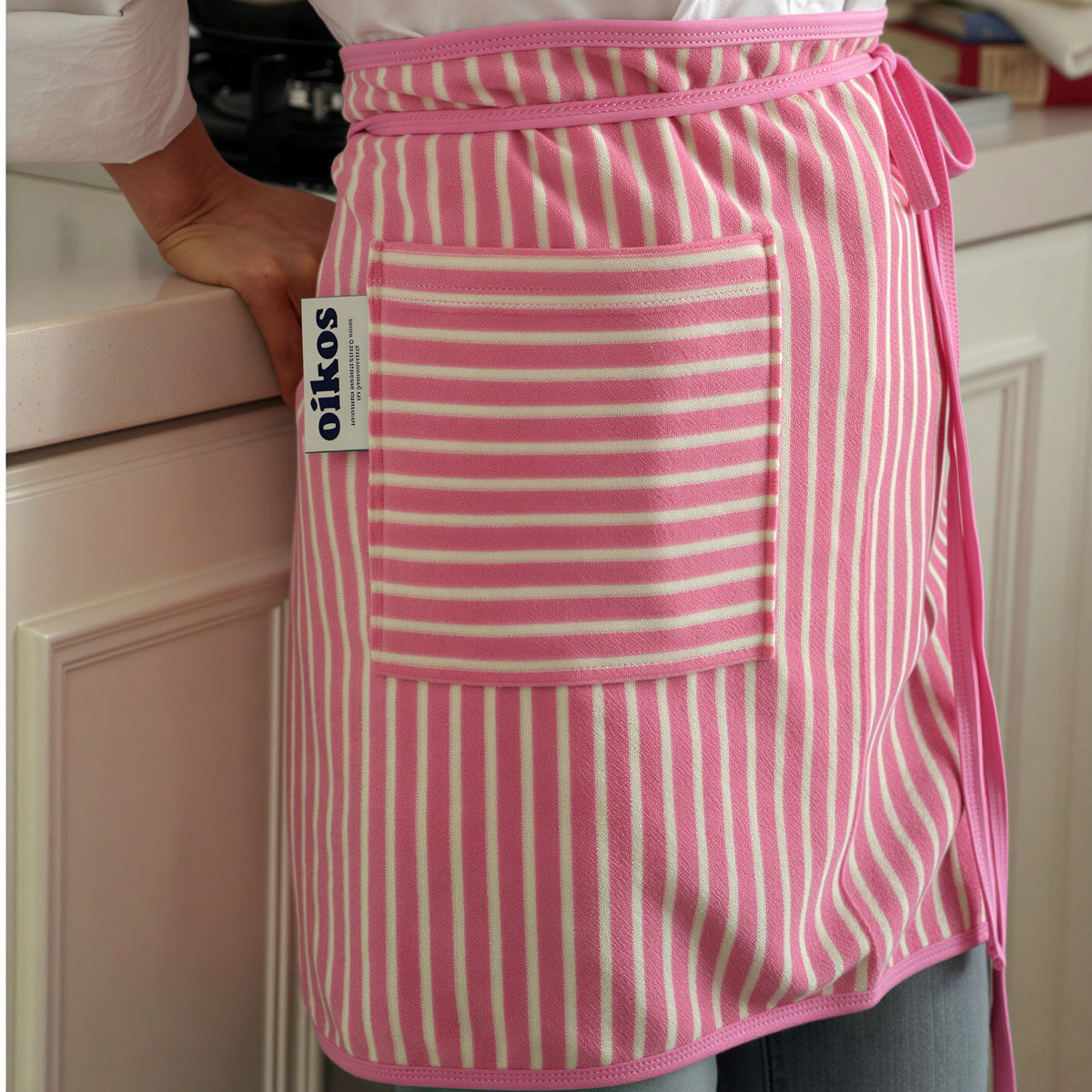 Striped Cotton Apron & Oven Mitt Set
