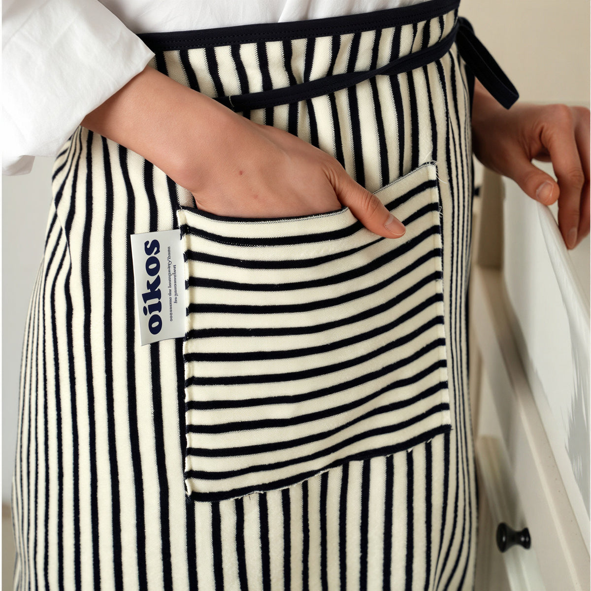 Striped Cotton Apron & Oven Mitt Set
