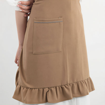 Ruffled Linen-Blend Half Apron