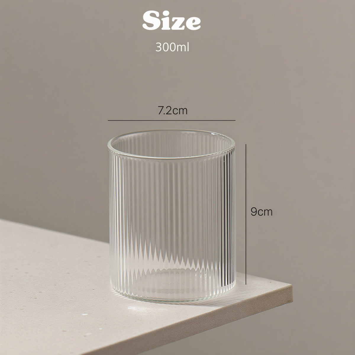 Ribbed Drinking Glasses (Set of 2)