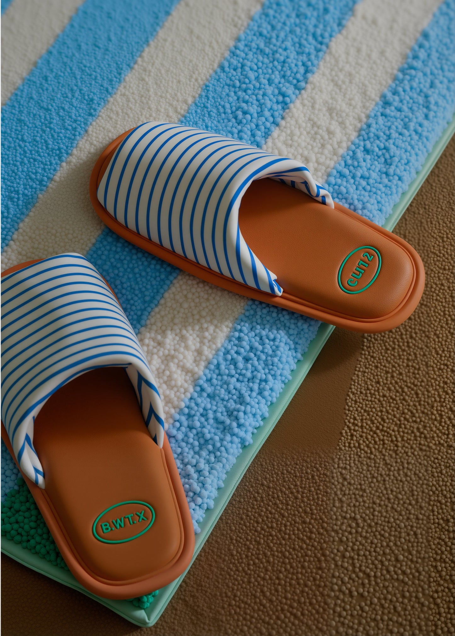 BWTZ Terry Stripe Indoor Slippers - detail view