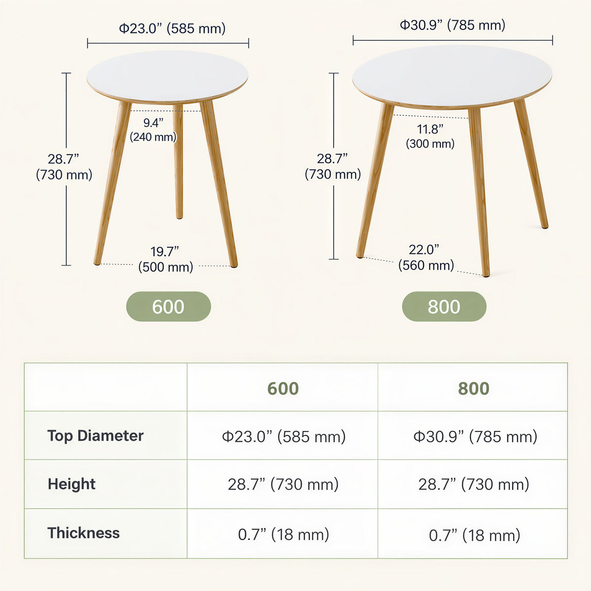 Sono Round Wood Dining Table