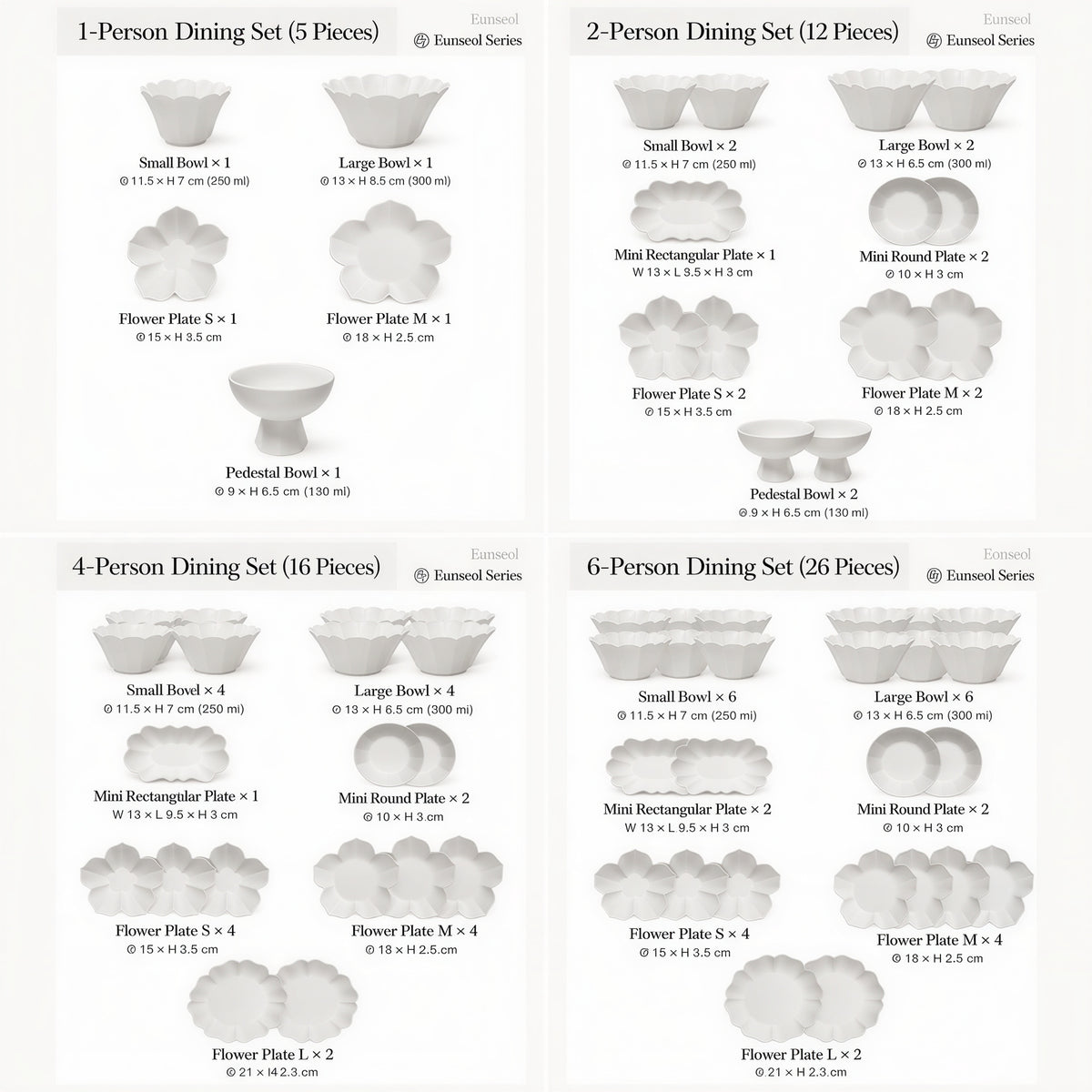 Eunseol Petal Dinnerware Set (12-Piece)