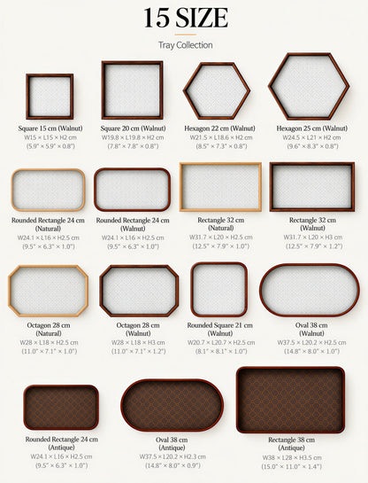 Walnut Wood Glass Tray