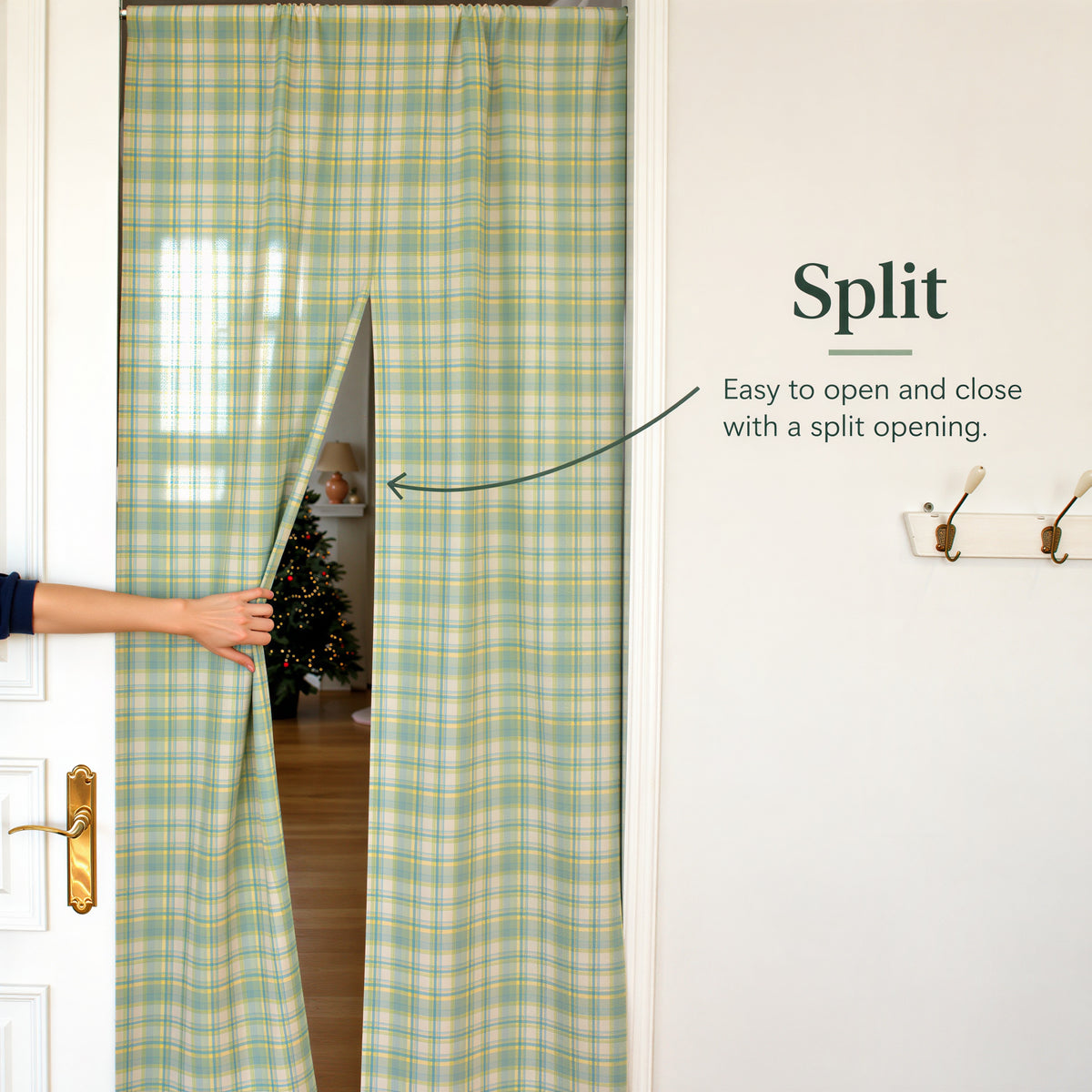Vintage Check Door Curtain