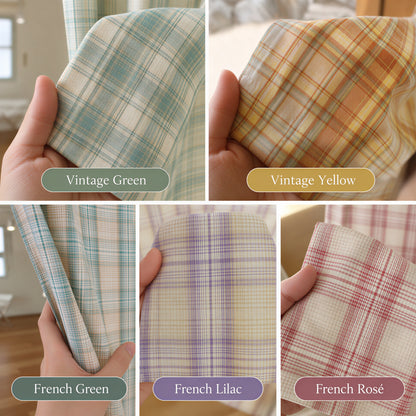 Vintage Check Door Curtain