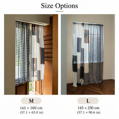 Retro Patchwork Chiffon Door Curtain
