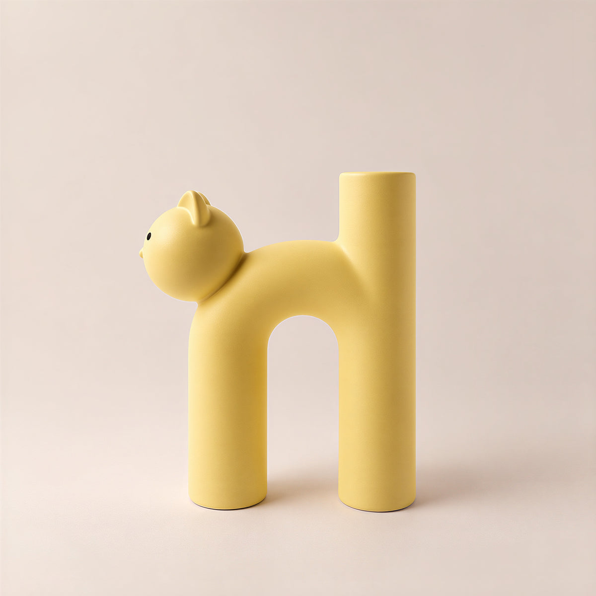 Cat Ikebana Ceramic Vase