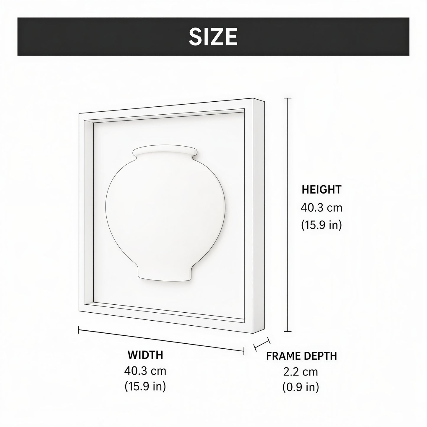 3D Moon Jar Wall Art Frame