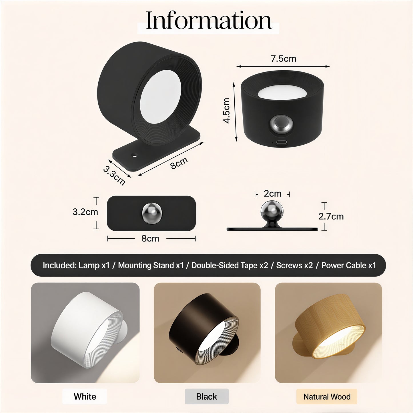 Rechargeable Magnetic LED Wall Light