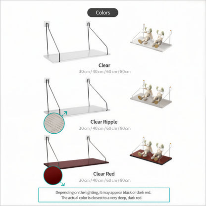 No-Drill Clear Acrylic Wall Shelf