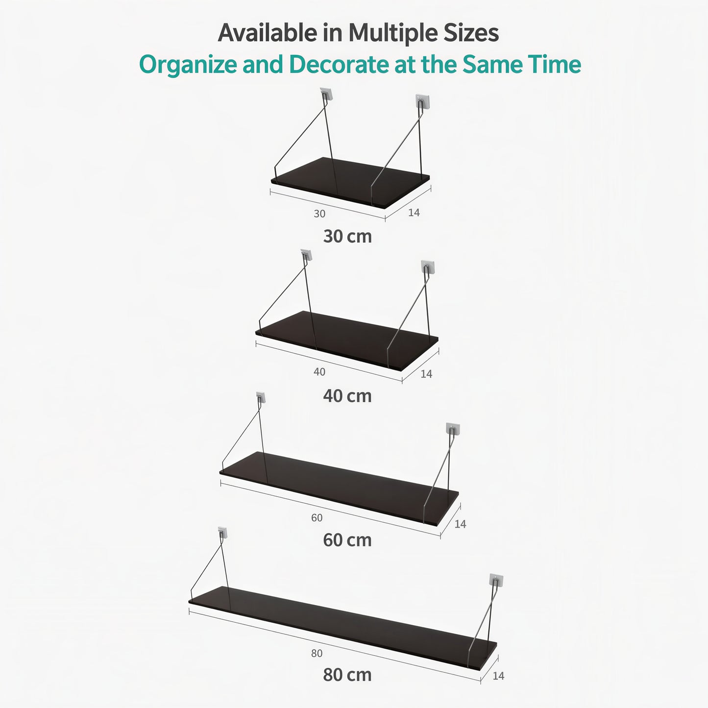 No-Drill Clear Acrylic Wall Shelf