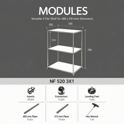 Mid-Century Extendable DIY 2-Tier Modular Shelf