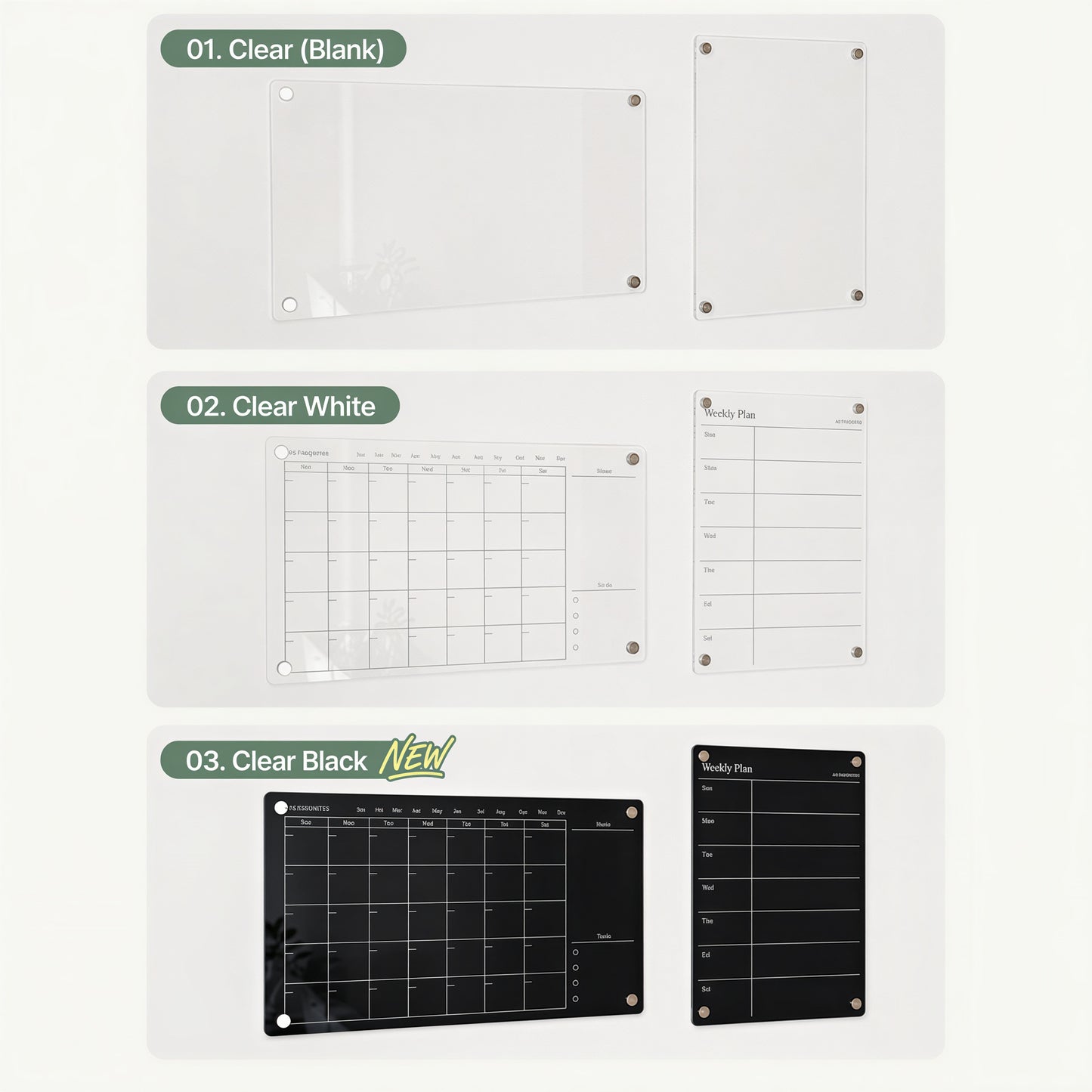 Acrylic Magnetic Memo & Planner Board