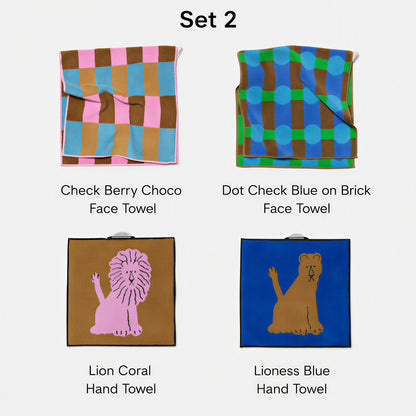 Warmgrey Tail Face & Hand Towel Gift Set (4-Piece)