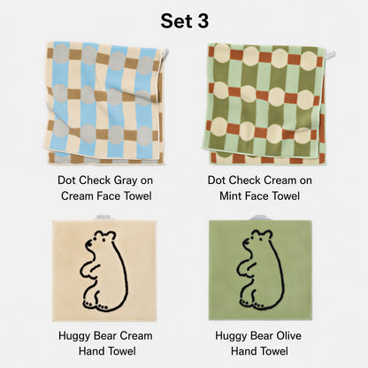 Warmgrey Tail Face & Hand Towel Gift Set (4-Piece)