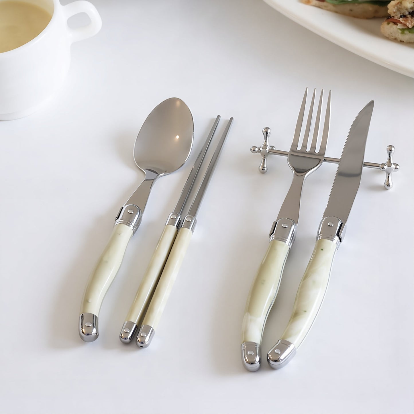 Laguiole Flatware & Chopsticks Set for 2 (8-Piece)